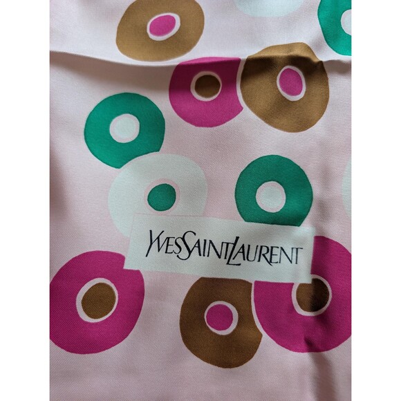 Vintage Yves Saint Laurent Silk Scarf; Pink Mod Print YSL Scarf main image 7